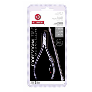 MD CUTICLE PLIERS WITH DOUBLE STAINLESS SPATULA