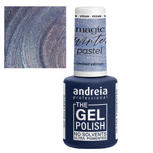 ANDREIA THE GEL POLISH MAGIC WINTER PASTEL COLLECTION MG5 BLUE METALLIC GLO