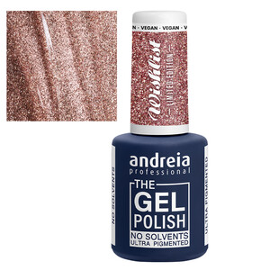 Andreia The Gel Polish Colección Wishlist WL2 Glitter oro y rosa 