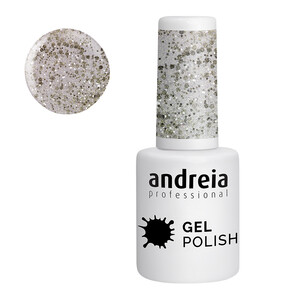Andreia Gel Polish 254 Gold and Silver Glitter