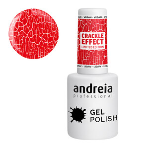ANDREIA GEL POLISH Crackle Effect CE4 Red Orange
