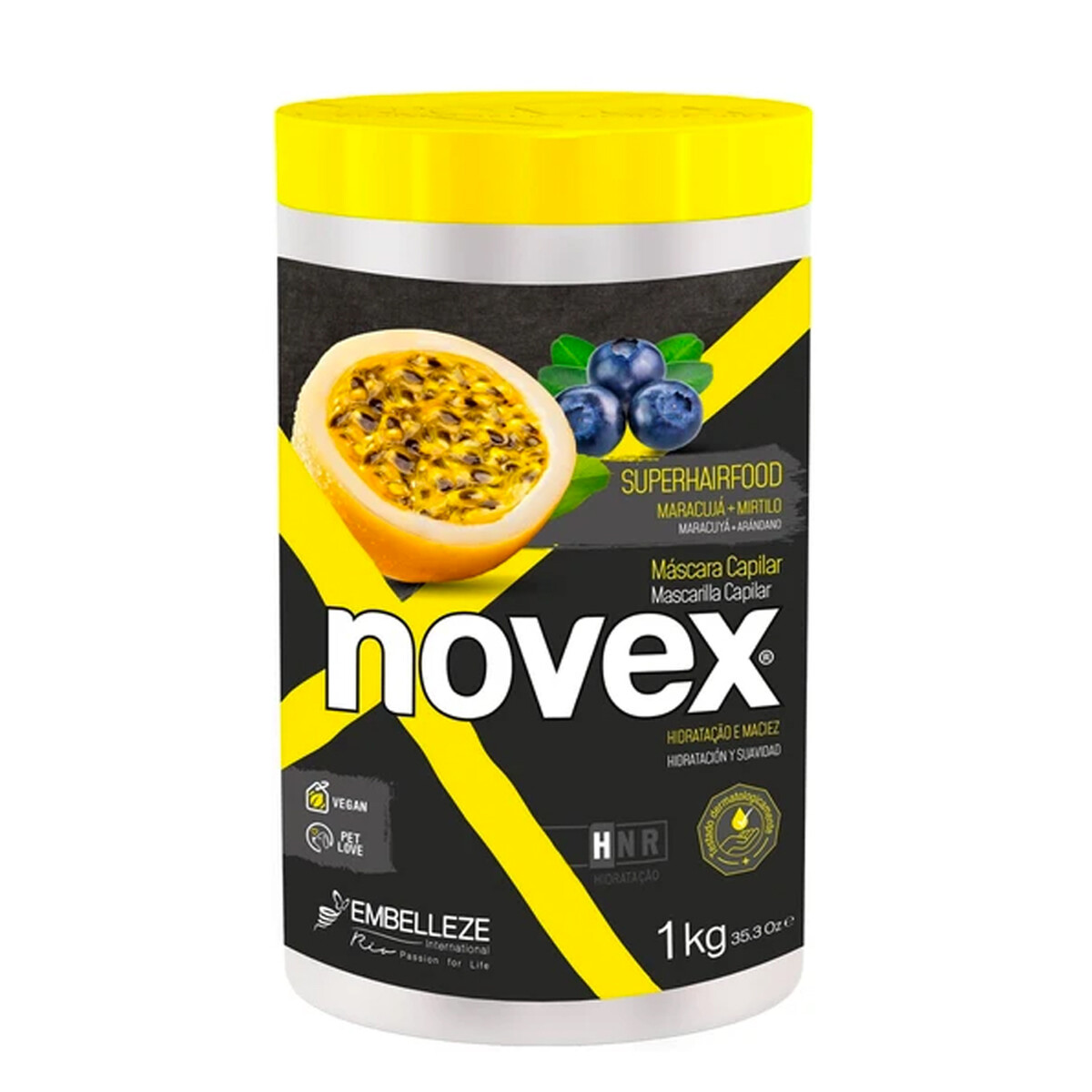 Novex Superhairfood Máscara De Nutrição De Maracujá & Mirtilo