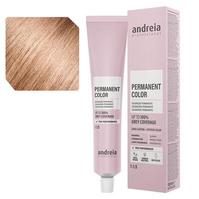 Andreia Coloración permanente 10.03 rubio platino natural cálido