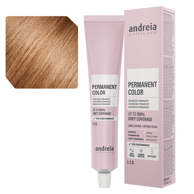 Andreia Coloración permanente 8.34 rubio claro dorado naranja