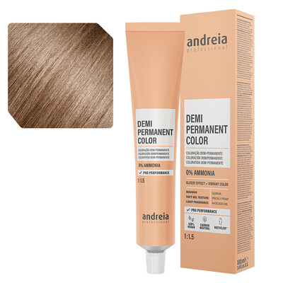 Andreia Coloración Demi Permanente 8.32 rubio claro cálido beige