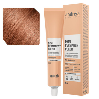 Andreia Coloración Demi Permanente 7.41 rubio medio naranja frío