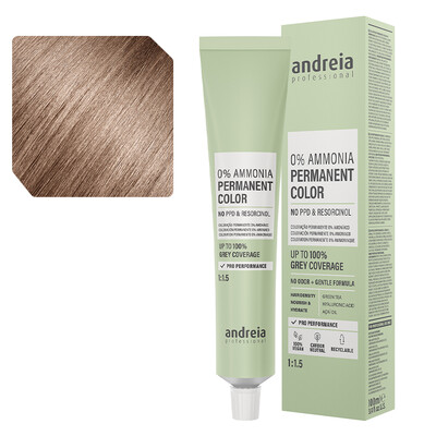 ANDREIA COLORAÇÃO PERMANENTE 0% AMONÍACO 8.32 louro iridescente dourado