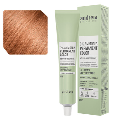 Andreia Coloración Permanente 0% amoniaco 8.34 rubio claro dorado cobre
