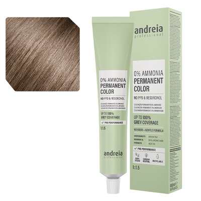 Andreia Coloración Permanente 0% amoniaco 8.71 rubio claro marrón ceniza