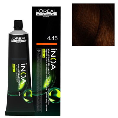 L’ORÉAL PRO INOA COLORATION PERMANENTE SANS AMMONIAQUE 4.45 Châtain Cuivré Acajou