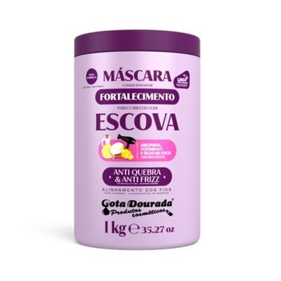 GOTA DOURADA MÁSCARA CABELOS COM ESCOVA
