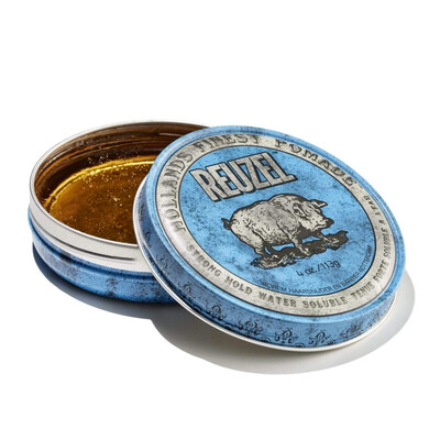 REUZEL BLUE POMADE STRONG FIXING, WATER-SOLUBLE AND HIGH SHINE