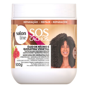 SALON LINE SOS CACHOS RICINIO E QUERATINA MÁSCARA DE HIDRATAÇÃO