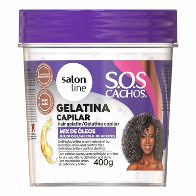 SALON LINE SOS CACHOS GELATINA CAPILAR MIX DE ÓLEOS