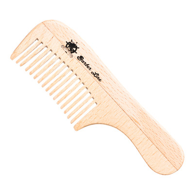 PEINE BARBER LINE MADERA CON MANGO PARA BIGOTE BARBA