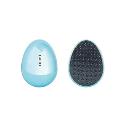BIFULL DETANGLER HAIR EGG MINI ESCOVA DE CABELO OVAL AZUL