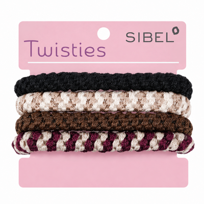 Sibel Twisties Élastiques à cheveux Brun/Noir