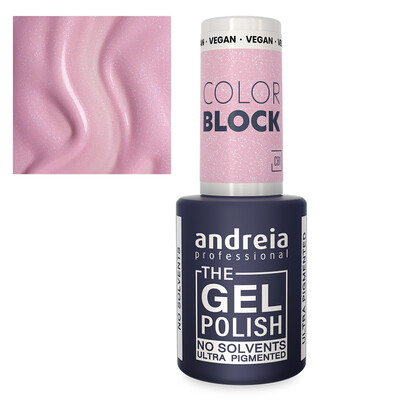 ANDREIA THE GEL POLISH CB1 ROSA BEBÉ COM SHIMMER AZUL