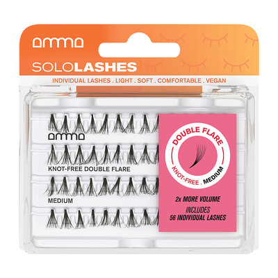 AMMA Sololashes Pestañas Postizas Sin Nudo Double Flare M
