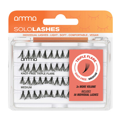 AMMA Sololashes Pestañas Postizas Sin Nudo Triple Flare M
