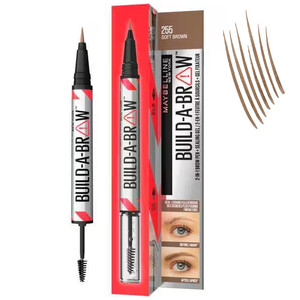 MAYBELLINE BUILD-A-BROW 2 IN 1 PEN AND EYEBROW GEL 255 SOFT BROWN