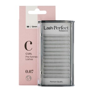 LASH PERFECT C 3D CURL EXTRA FINE 0.07 PRE-FANNED 12MM