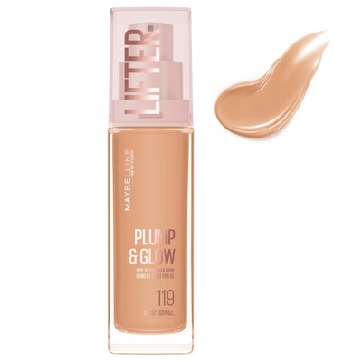 Maybelline Lifter Plump & Glow Foundation – Base Hidratante Iluminadora 119