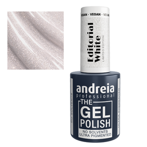 Andreia The Gel Polish Coleção Editorial White - EW6 Glitter Branco e Prata