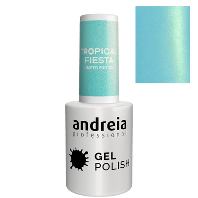 Andreia Verniz Gel Polish Coleção Tropical Fiesta TR5 Azul hologáfico com reflexos arroxeados