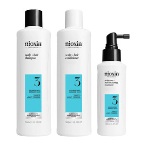 NIOXIN PACK SISTEMA 3 PARA CABELOS PINTADOS COM PERDA DENSIDADE