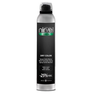 NIRVEL GREEN SPRAY DE COLOR SECO RETOQUE DE RAÍCES NEGRO
