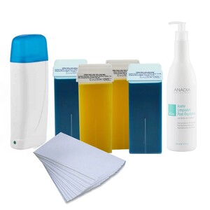 KIT DE EPILAÇÃO - 4 CERAS + BANDAS DE DEPILAÇÃO + ÓLEO PÓS EPILAÇÃO