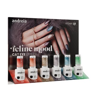 Andreia Gel Polish Cat Eye Effect Collection Feline Mood Offer: Mini Displa