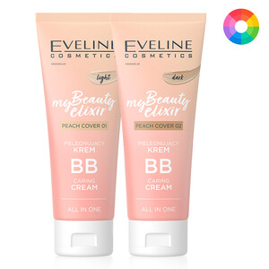 EVELINE MY BEAUTY ELIXIR BB CREAM ALL IN ONE PEACH COVER