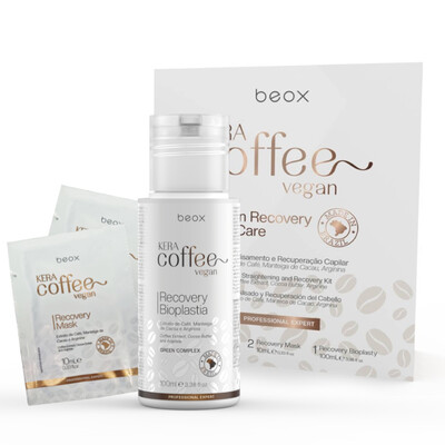 Beox Keracoffee Vegan Kit de alisado y recuperación capilar 