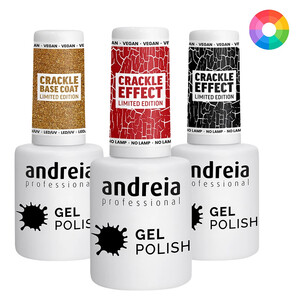 Andreia CE3 Crackle Effect Rojo Oscuro esmalte de uñas en gel