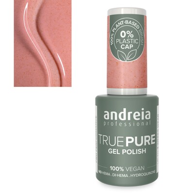 Andreia True Pure Esmalte de uñas en Gel T58 Rosa suave con brillo cobrizo